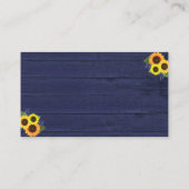 Rustiek Land Marine Zonnebloem Bruiloft Website Informatiekaartje (Achterkant)