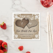 Rustiek Land Monogram Burlap en Kant Bruiloft Servet (Insitu)