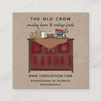 Rustiek Land Primitief Vierkante Visitekaartje