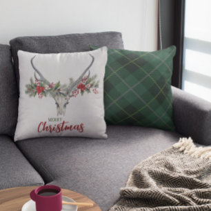 Rustiek land rendier schedel Plaid Kerstmis Kussen