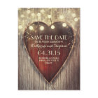 Rustiek land save the date & gesneden hart lichten