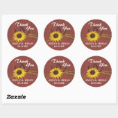 Rustiek Land Schuur Hout en Zonnebloemen Ronde Sticker (Vel)