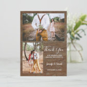 Rustiek land schuur hout foto Dank u bruiloft Kaart (Staand voorkant)