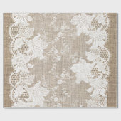  rustiek land traditioneel jute en kant cadeaupapier (Vlak)