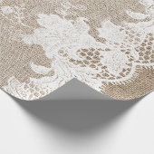  rustiek land traditioneel jute en kant cadeaupapier (Hoek)