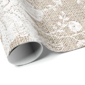  rustiek land traditioneel jute en kant cadeaupapier (Rol Hoek)