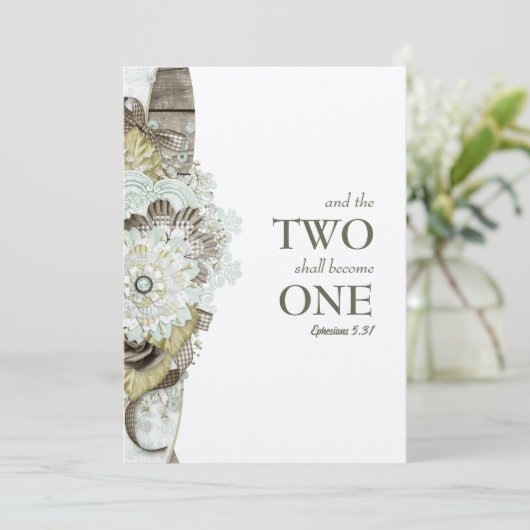 Rustiek Land Twee wordt een bruiloft uitnodiging (Staand voorkant)