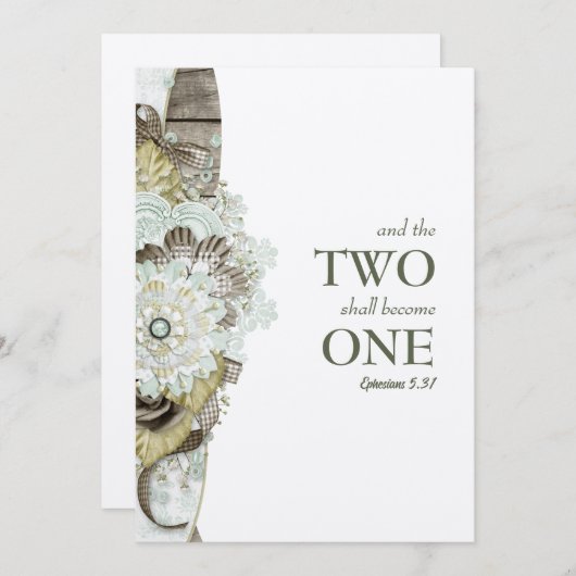 Rustiek Land Twee wordt een bruiloft uitnodiging (Voorkant / Achterkant)