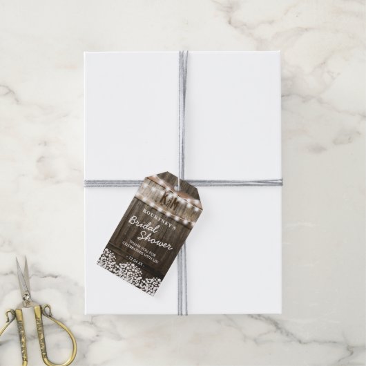 Rustiek Land Vrijgezellenfeest Cadeaulabel (Met Touw)