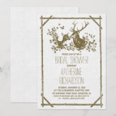 Rustiek land vrijgezellenfeest nodigt uit met hert kaart (Voorkant / Achterkant)