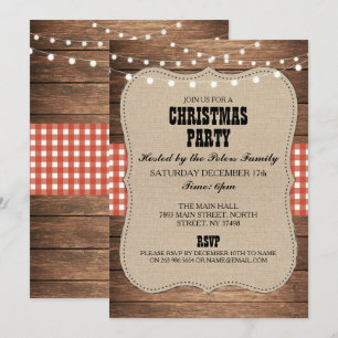 Rustiek Land Western Kerstdiner Day Party Kaart