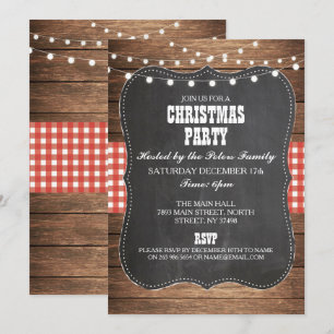 Rustiek Land Western Kerstdiner Day Party Kaart
