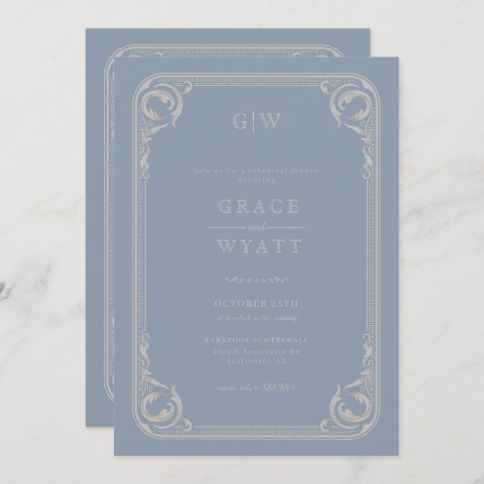 Rustiek land Westerne repetitie diner Kaart (Voorkant / Achterkant)