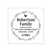 Rustiek land wijnkrans & hart retour adres 	rubberstempel (Afrduk)