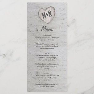 Rustiek Land Zilver Berk Boom Bruiloft Menu