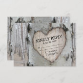 Rustiek Land Zilveren Berk Boom Huwelijk RSVP (Voorkant / Achterkant)