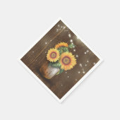 Rustiek Land Zonnebloem Mason Jar Bruiloft Servetten (Hoek)