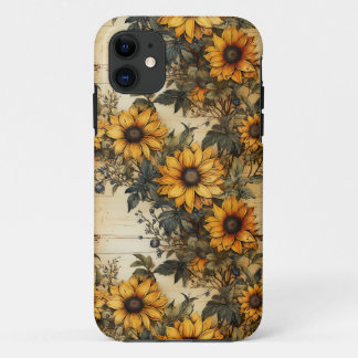 Rustiek Land Zonnebloem Shabby Chique Bloem Bloem iPhone 11 Hoesje
