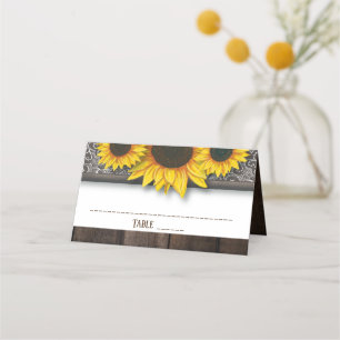 Rustiek Land Zonnebloemen Bruiloft Tafel Plaats Ka