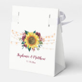 Rustiek Land Zonnebloemen String Lights Bruiloft Bedankdoosjes (Achterkant)