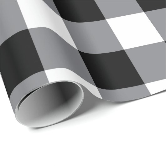Rustiek Land Zwart-wit Plaid Kerstmis Cadeaupapier (Rol Hoek)