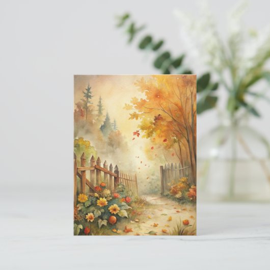 Rustiek landschap - Welkom Herfst Feestdagenkaart (Staand voorkant)