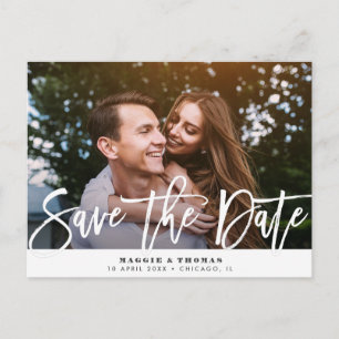 Rustiek landscript Save the Date Wedding Briefkaart