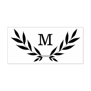 Rustiek lauriertak monogram 	rubberstempel