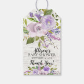 Rustiek Lavendel Bloemen Baby shower Favor Cadeau Cadeaulabel (Voorkant)