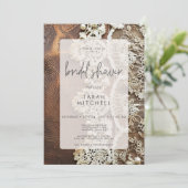 Rustiek leder & bruids kant Vrijgezellenfeest Kaart (Staand voorkant)