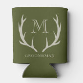 Rustiek Leger Groen Antler Custom Groomsmen Gift Blikjeskoeler (Achterkant)