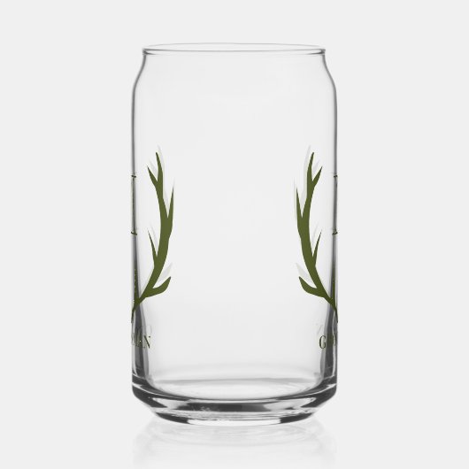 Rustiek Leger Groen Antler Custom Groomsmen Gift Blikvorm Glas (Rechts)