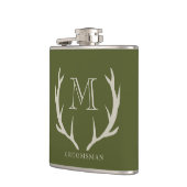 Rustiek Leger Groen Antler Custom Groomsmen Gift Heupfles (Links)