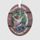 Rustiek Let's Go Vist Opa Foto Ornament (voorkant)