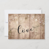 Rustiek Licht Bruin Hout & Lichten Bruiloft RSVP 2 (Achterkant)