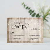 Rustiek Licht Bruin Hout & Lichten Bruiloft RSVP 3 (Staand voorkant)