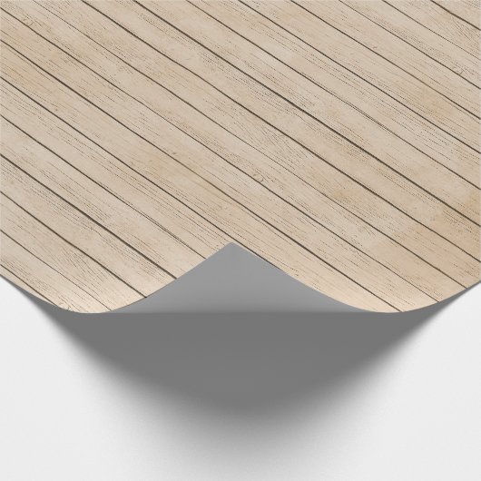 Rustiek  licht houten planken textuurpatroon cadeaupapier (Hoek)