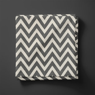 Rustiek linnen beige en houtskool grijs Chevron Stof