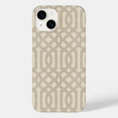 Rustiek Linnen Beige en Taupe Trellis Case-Mate iPhone Case (Achterkant)