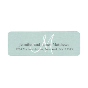 Rustiek Linnen Monogram voor Bruiloften Etiket