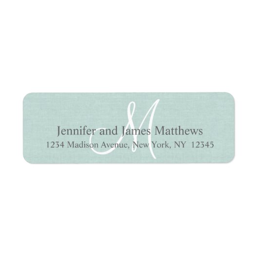 Rustiek Linnen Monogram voor Bruiloften Etiket (Voorkant)