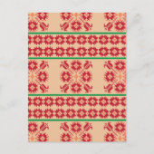 Rustiek Litouws sinaasappel en groene volkskunst o Briefkaart (Voorkant)