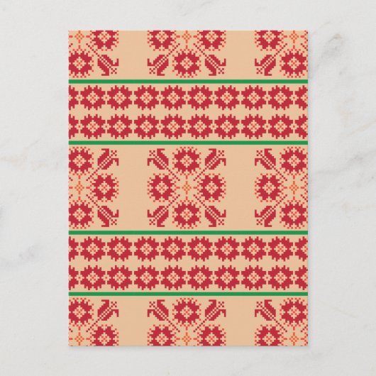 Rustiek Litouws sinaasappel en groene volkskunst o Briefkaart (Voorkant)