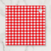 Rustiek lokaal geteeld Red Gingham Baby shower Bedankjes Labels (Achterkant)