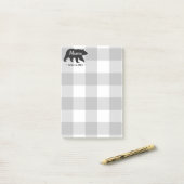 Rustiek Mama Beer Grijs Zwart Monogram Naam 4x6 Post-it® Notes (Op bureau)
