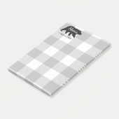 Rustiek Mama Beer Grijs Zwart Monogram Naam 4x6 Post-it® Notes (Schuin)