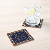 Rustiek Man Myth Legend 100th Birthday Navy blauw Vierkante Kartonnen Onderzetter (Insitu)