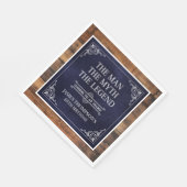 Rustiek Man Myth Legend 65th Birthday Navy Blauw Servet (Hoek)