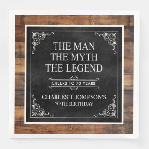 Rustiek Man Myth Legend 70th Birthday Black Servet