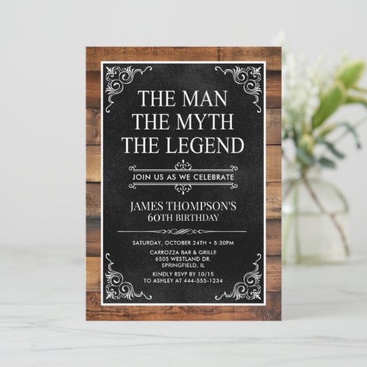 Rustiek Man Myth Legend Foto 60e verjaardag Kaart (Staand voorkant)